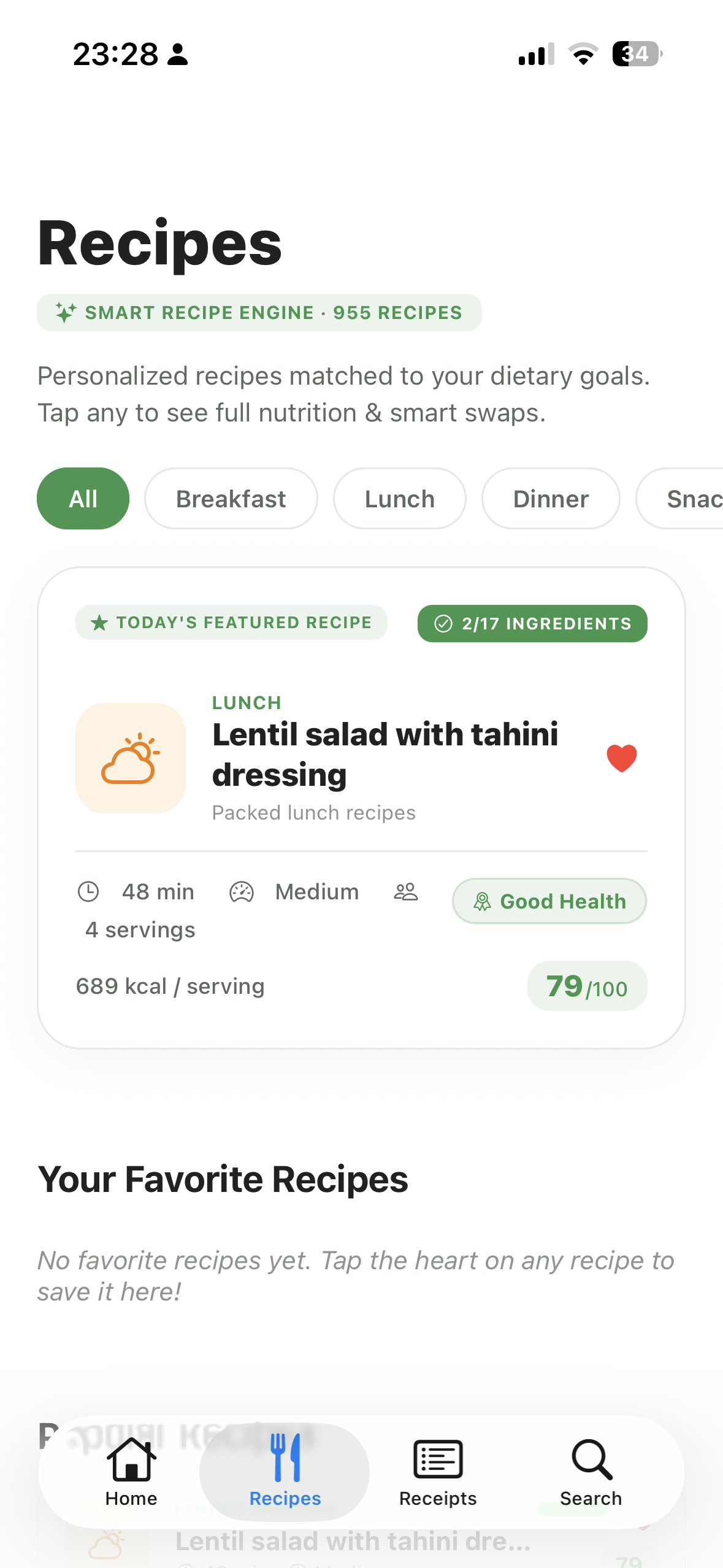 Screenshot: Rezeptvorschlag